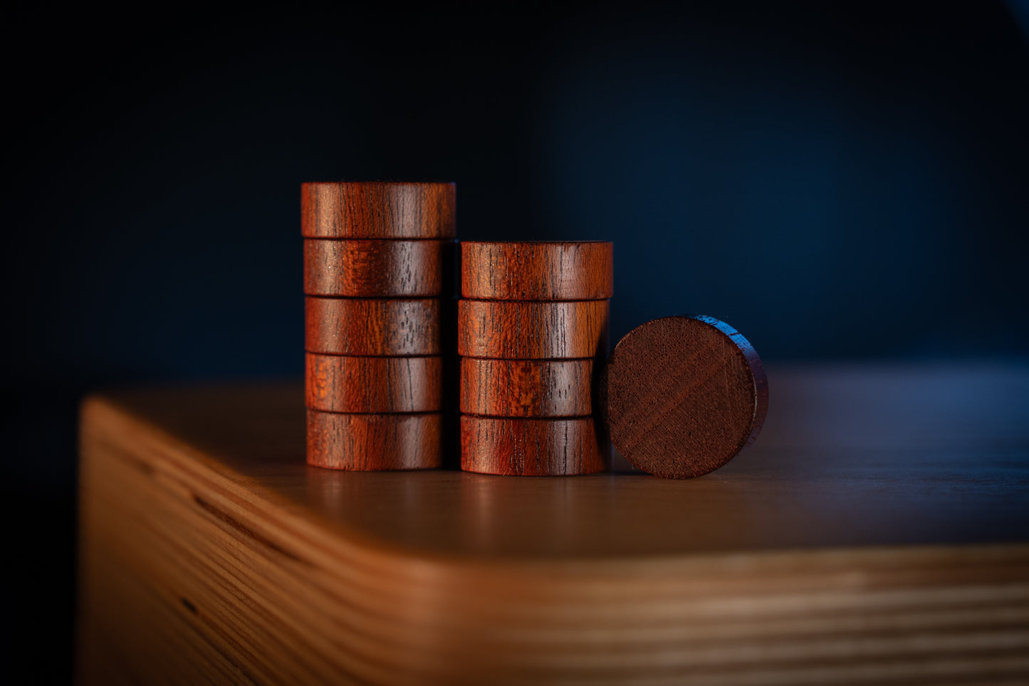 38mm x 13mm Hardwood Backgammon Checkers