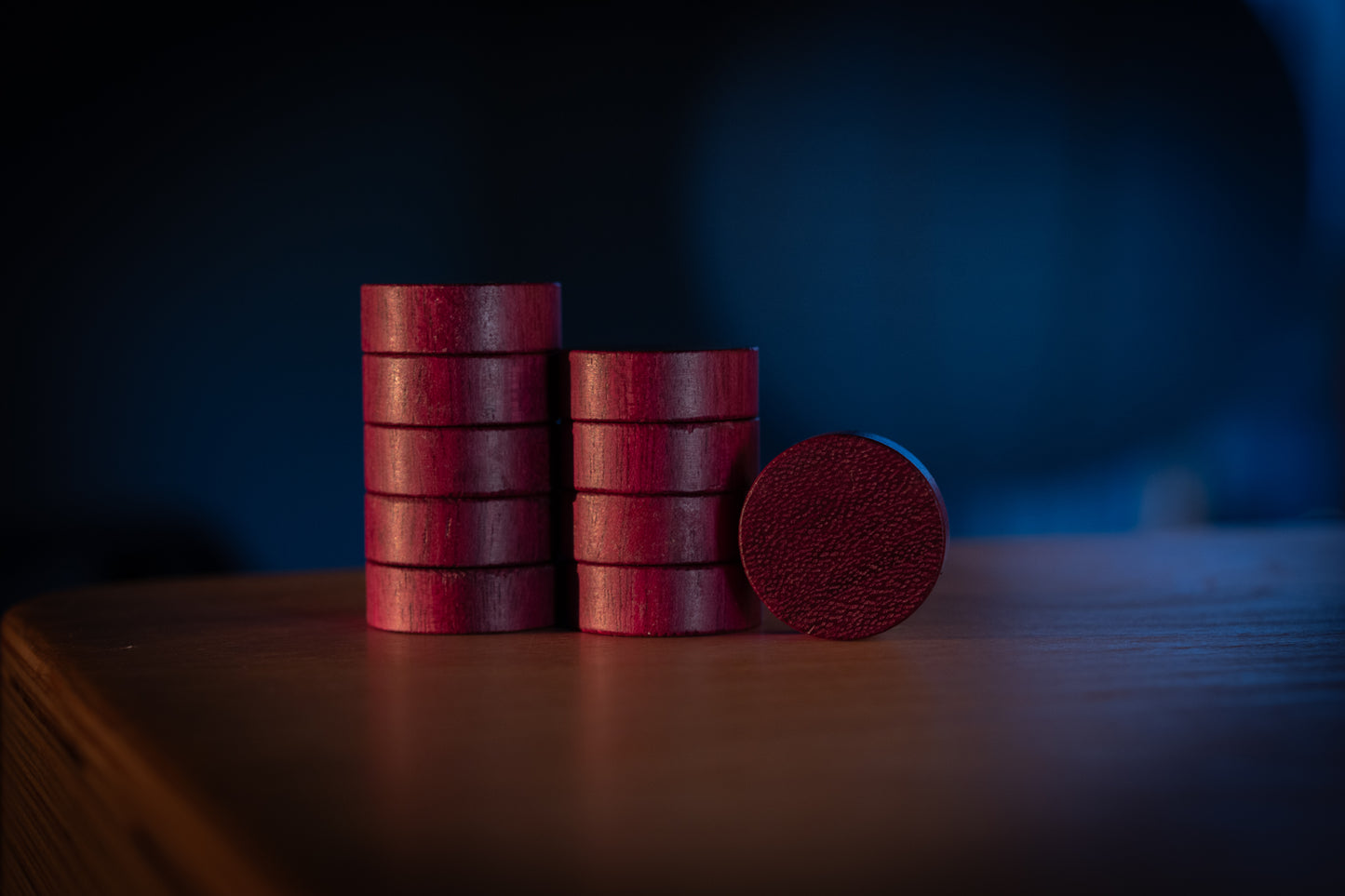38mm x 13mm Hardwood Backgammon Checkers