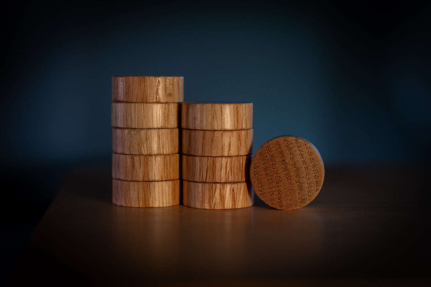 38mm x 13mm Hardwood Backgammon Checkers
