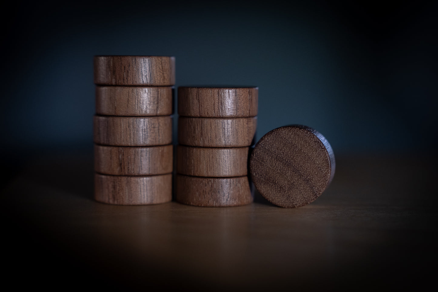 38mm x 13mm Hardwood Backgammon Checkers